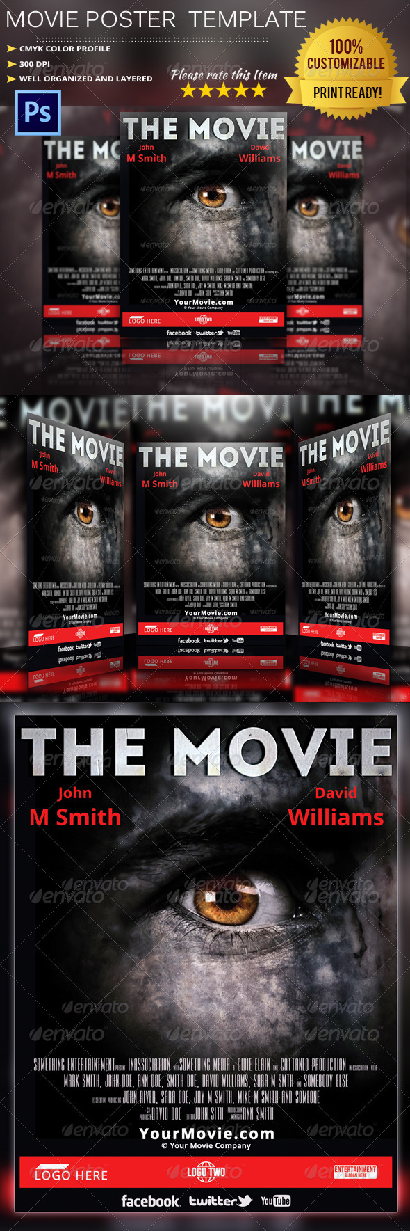 Movie Poster Template Vol.6 - Miscellaneous Print Templates