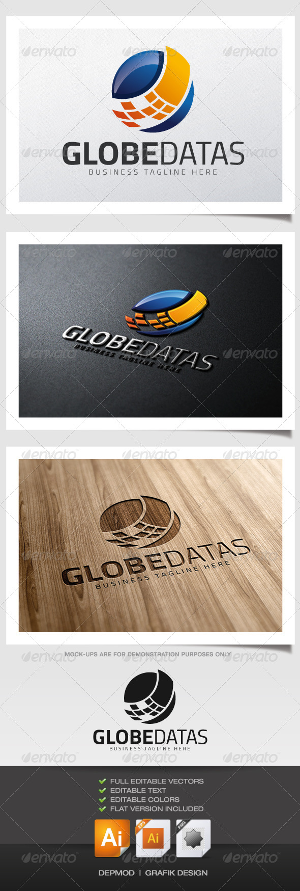 Globe Datas Logo - Abstract Logo Templates