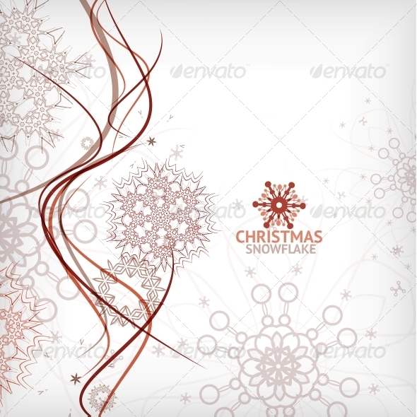 Vintage Christmas Card with Decorative Snowflakes - Christmas Seasons/Holidays