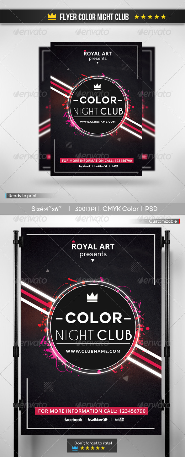 Flyer Color Night Club - Clubs & Parties Events