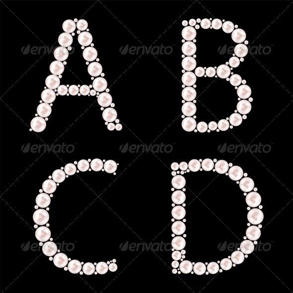 Pearl ABC Vector Illustration - Decorative Symbols Decorative