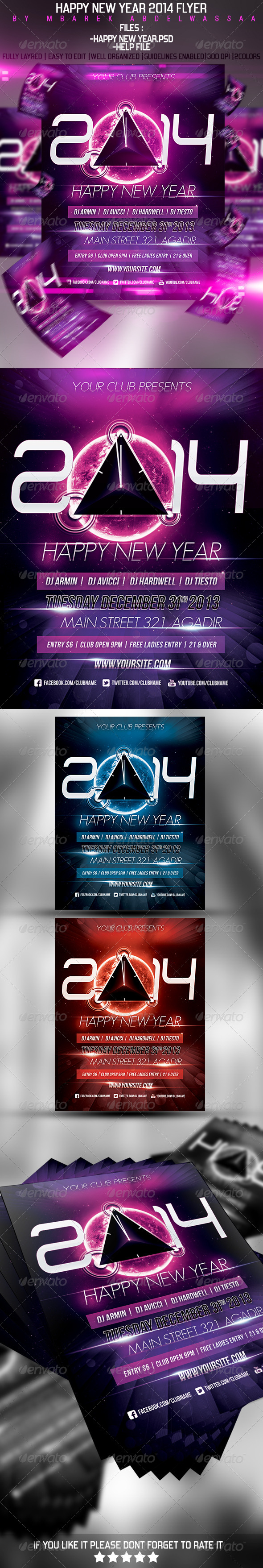 Happy New Year 2014 Flyer - Events Flyers