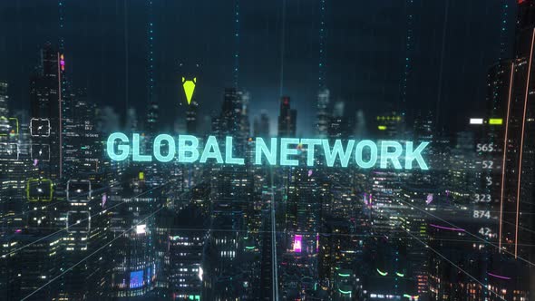 Digital Abstract Smart City Global Network Title