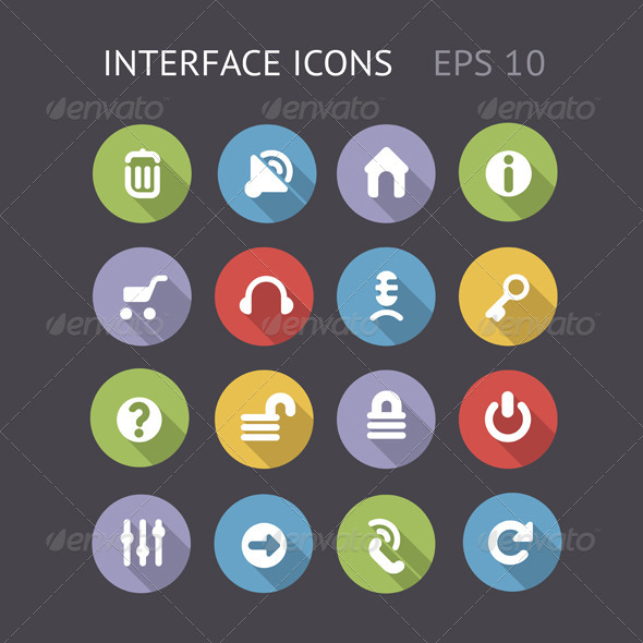 Flat Icons For Interface - Web Icons