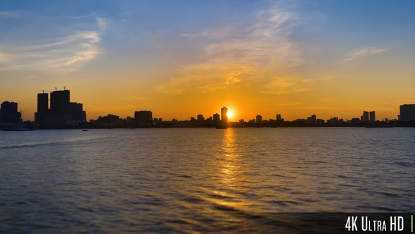 4k Riverside Skyline View At Sunset Of Phnom Penh Cambodia By Butlerm