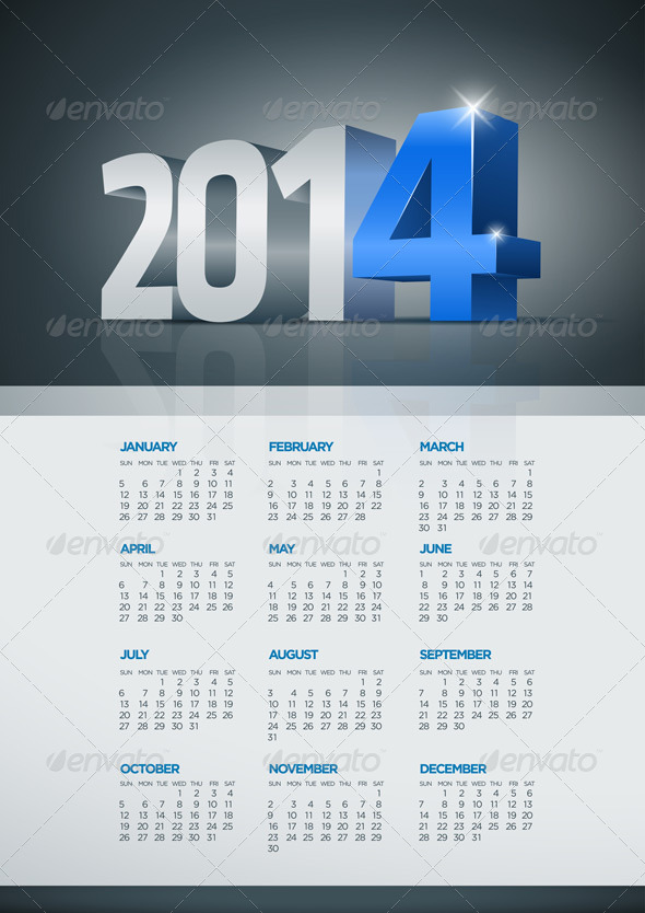 Year 2014 Calendar - New Year Seasons/Holidays