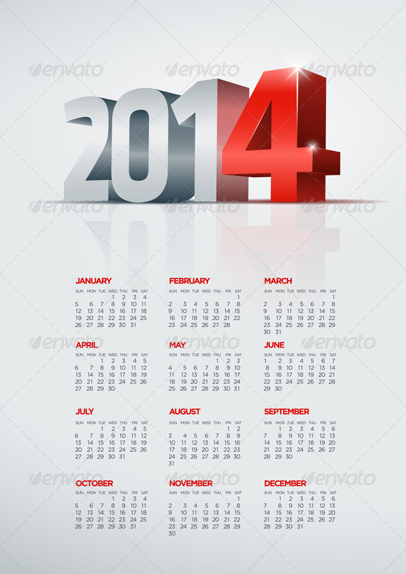 Year 2014 Calendar - New Year Seasons/Holidays