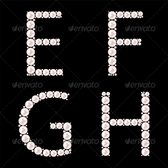 Pearl ABC Vector Illustration - Decorative Symbols Decorative