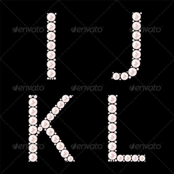 Pearl ABC Vector Illustration - Decorative Symbols Decorative