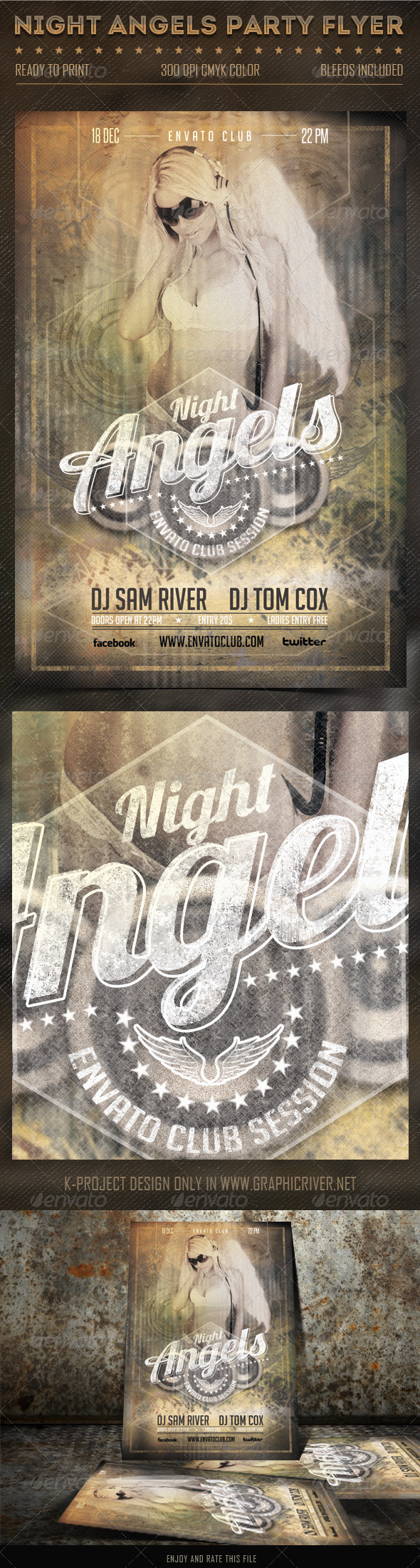 Night Angels Party Flyer - Clubs & Parties Events