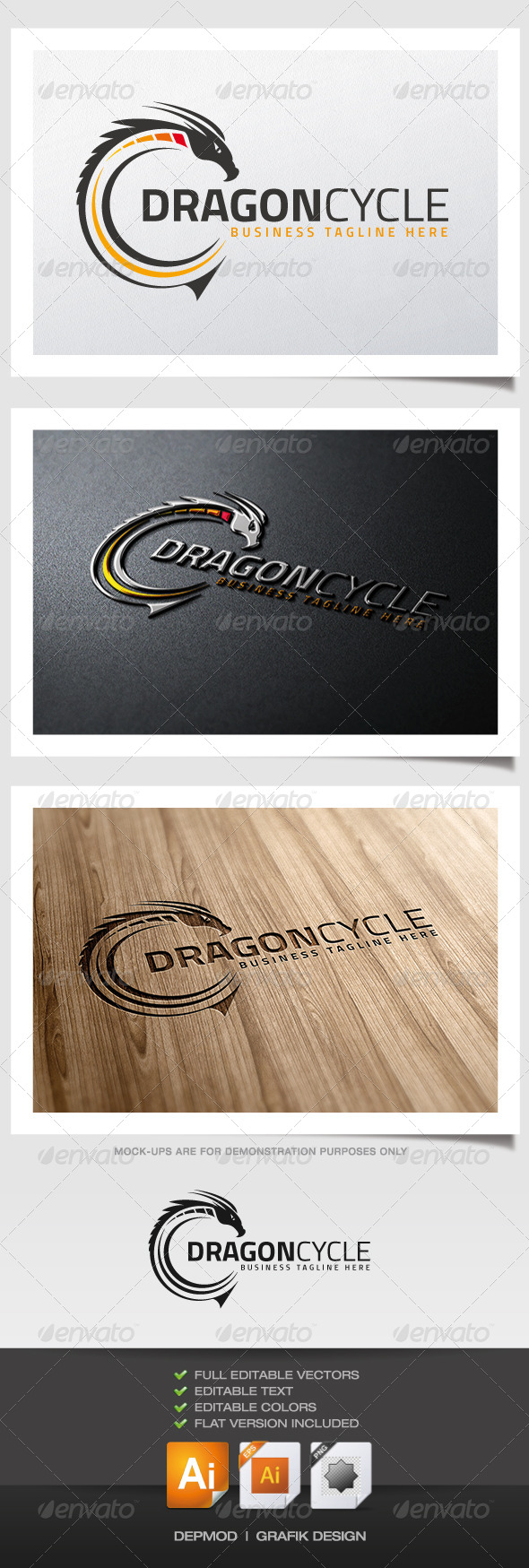 Dragon Cycle Logo - Symbols Logo Templates