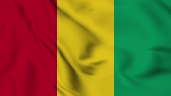 Guinea flag seamless waving animation