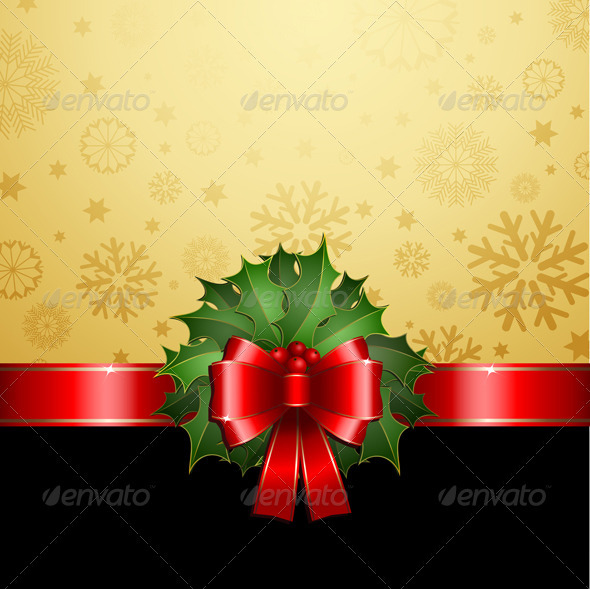 Christmas Holly Background - Christmas Seasons/Holidays