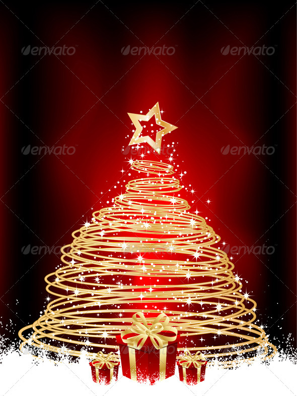 Christmas Tree and Gifts - Christmas Seasons/Holidays