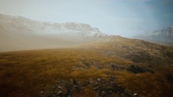 Nepal Mountains in Fog at Summer alt