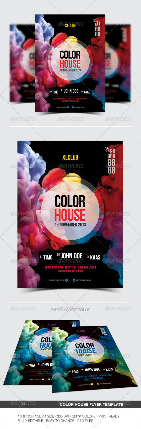 Color House Flyer/Poster - 03 - Clubs & Parties Events