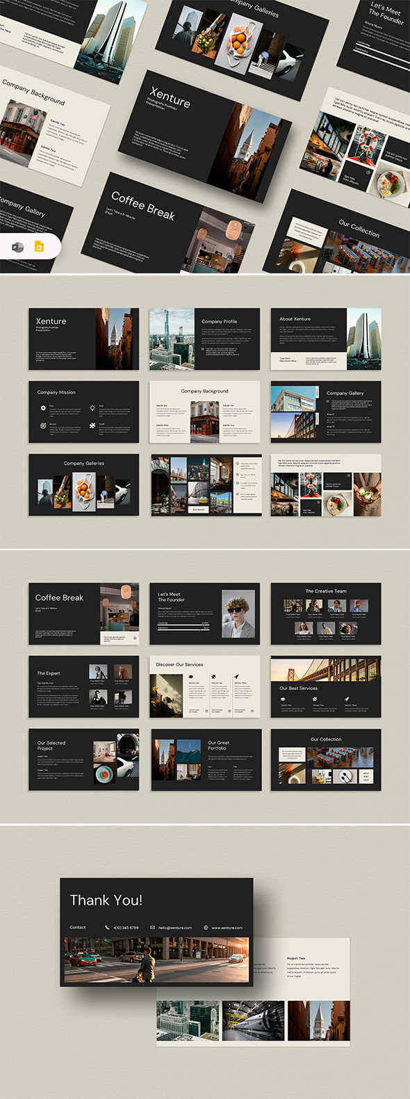 Xenture - Photography Portfolio Google Slides