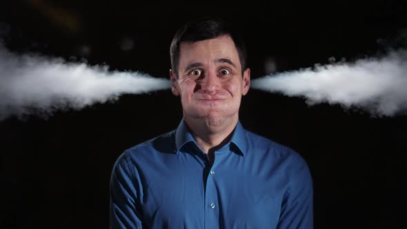 Man Letting Off Steam From His Ears alt