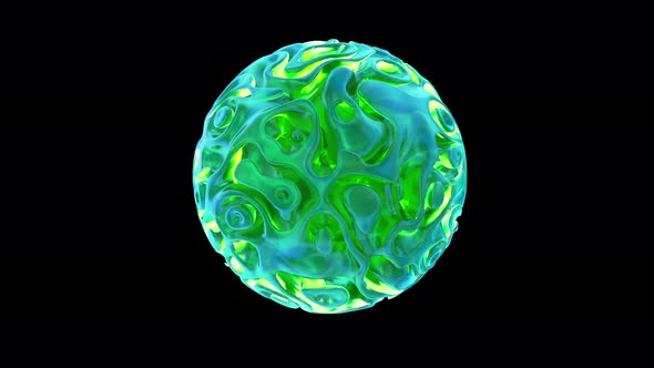 Glowing Colorful Sci-fi Orb With Fluid alt