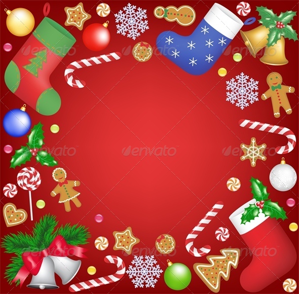 Christmas Decoration and Sweets Frame - Christmas Seasons/Holidays
