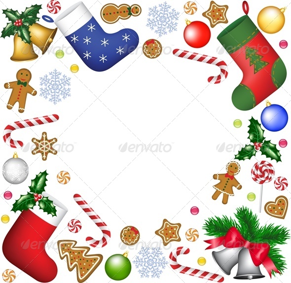 Christmas Decoration and Sweets Frame - Christmas Seasons/Holidays