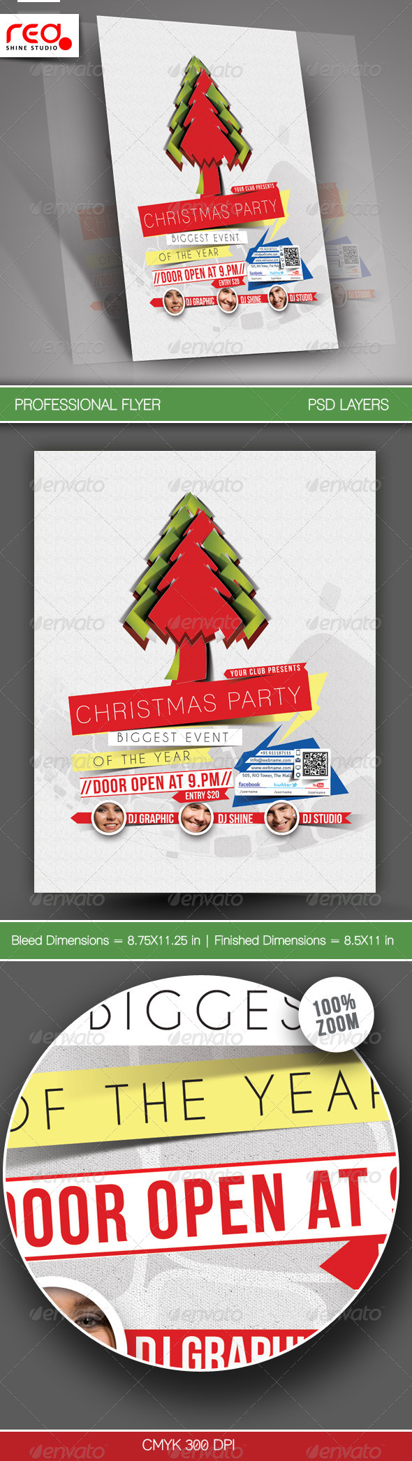 Christmas Party Flyer & Poster Template - Clubs & Parties Events