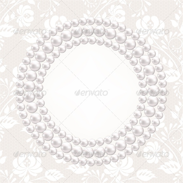 Pearl Necklace and Lace Backgrounds - Christmas Seasons/Holidays