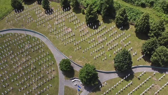 Flying Above The Graves Of Murdered Men And Young Boys In Potocari, Srebrenica V1 alt