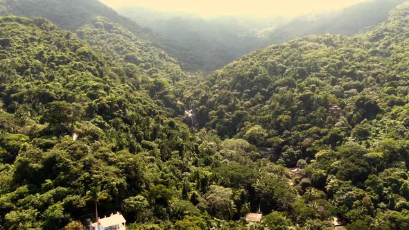 Cascada de Yelapa Amidst Tropical Rainforest Mountainscape In Jalisco ...