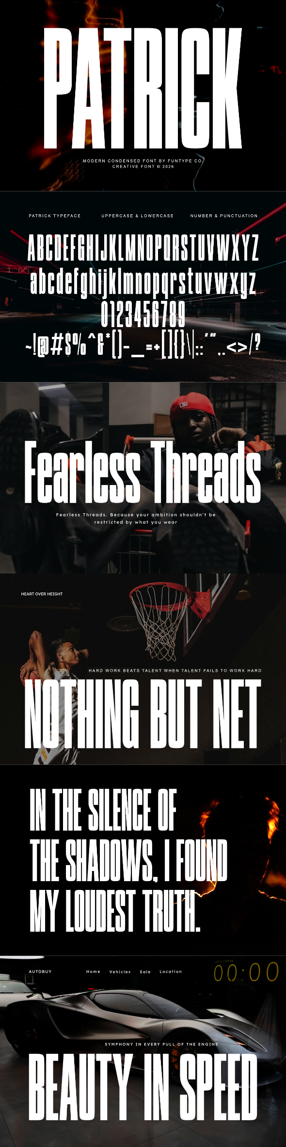 Patrick – Modern Condensed Sans Serif Font