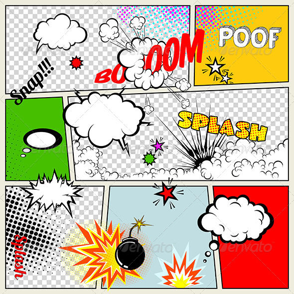 Grunge Retro Comic Speech Bubbles - Miscellaneous Characters