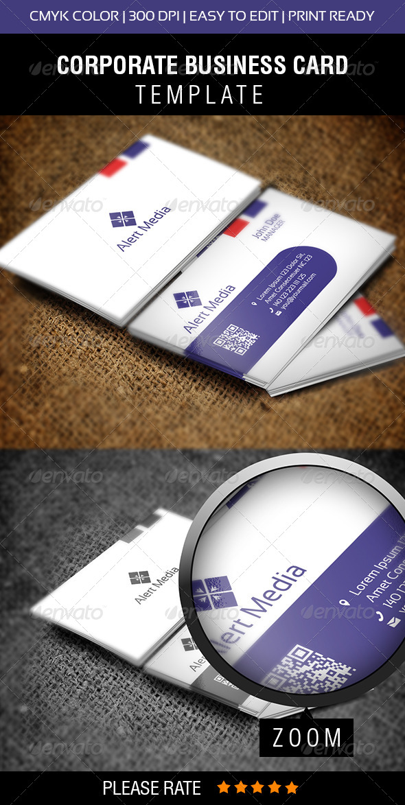 Alert Media Business Card - Corporate Business Cards