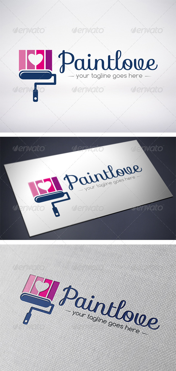 Paint Love Logo - Objects Logo Templates