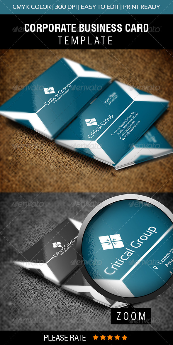 Critical Group Business Card - Corporate Business Cards