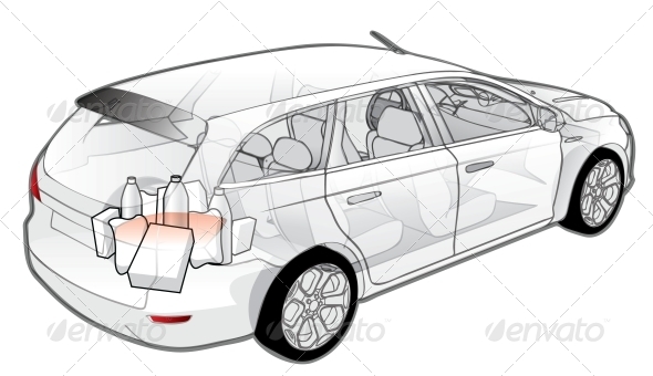 Car Infographics Cutaway - Man-made Objects Objects