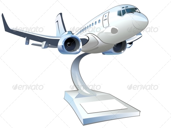 Vector Cartoon Airliner - Man-made Objects Objects