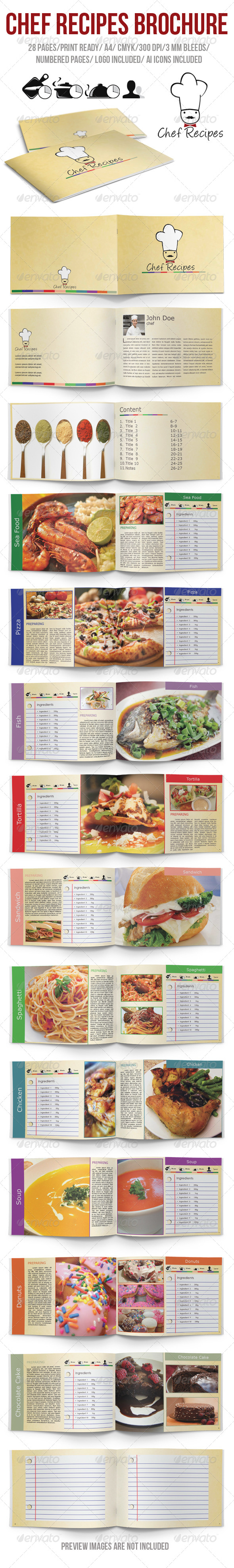 Chef Recipes Brochure - Brochures Print Templates