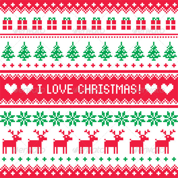 I love Christmas Pattern - Christmas Seasons/Holidays