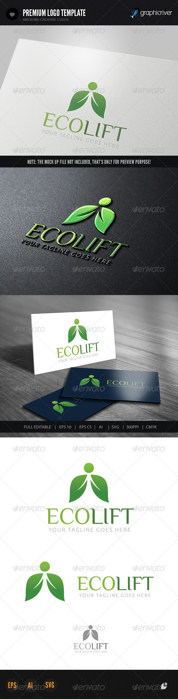 Eco Lift Logo - Nature Logo Templates