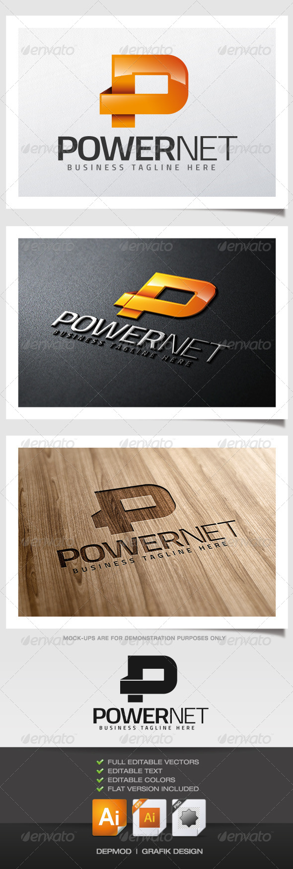 Power Net Logo - Letters Logo Templates