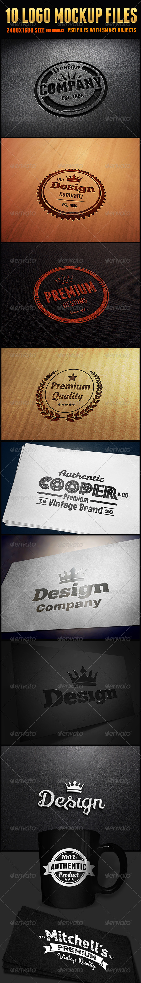 10 Logo Mockup Files - Logo Product Mock-Ups