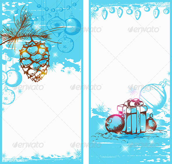 Blue Christmas Vertical Banners - Christmas Seasons/Holidays