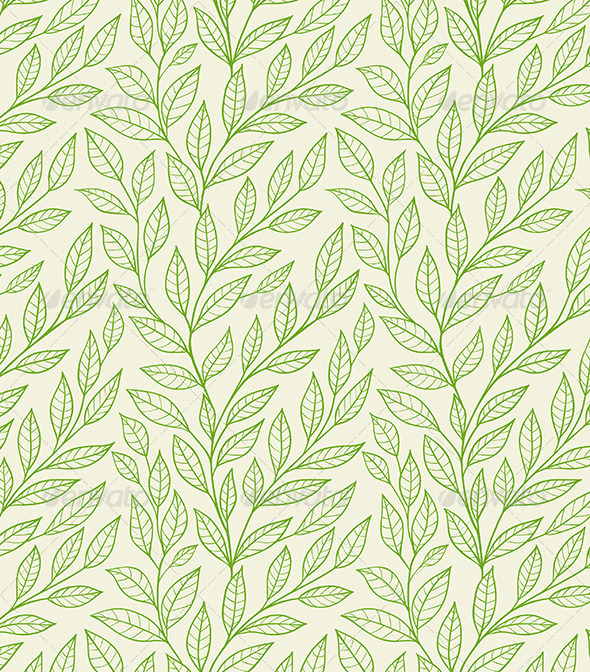 Green Leaves Gap Seamless Pattern Repeated · Creative Fabrica