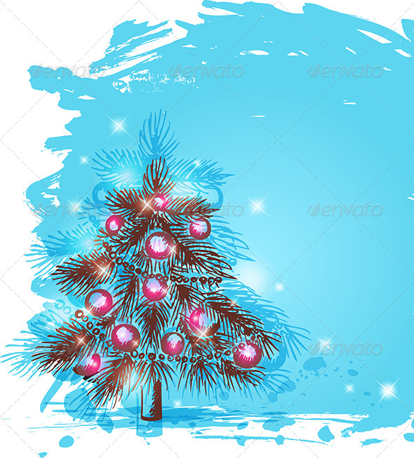 Background with Christmas Tree - Christmas Seasons/Holidays