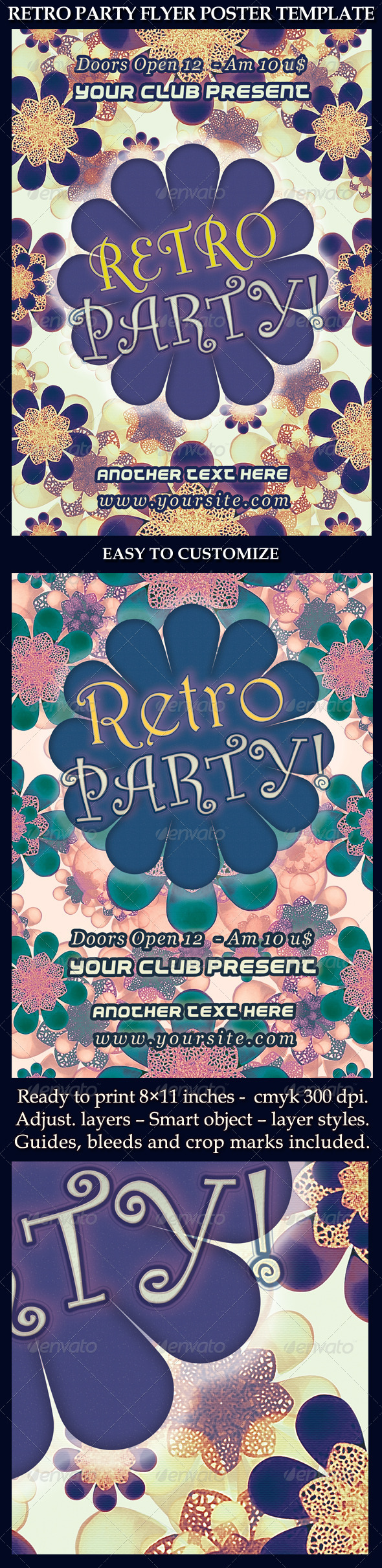 Retro Party Flyer Poster Template - Events Flyers