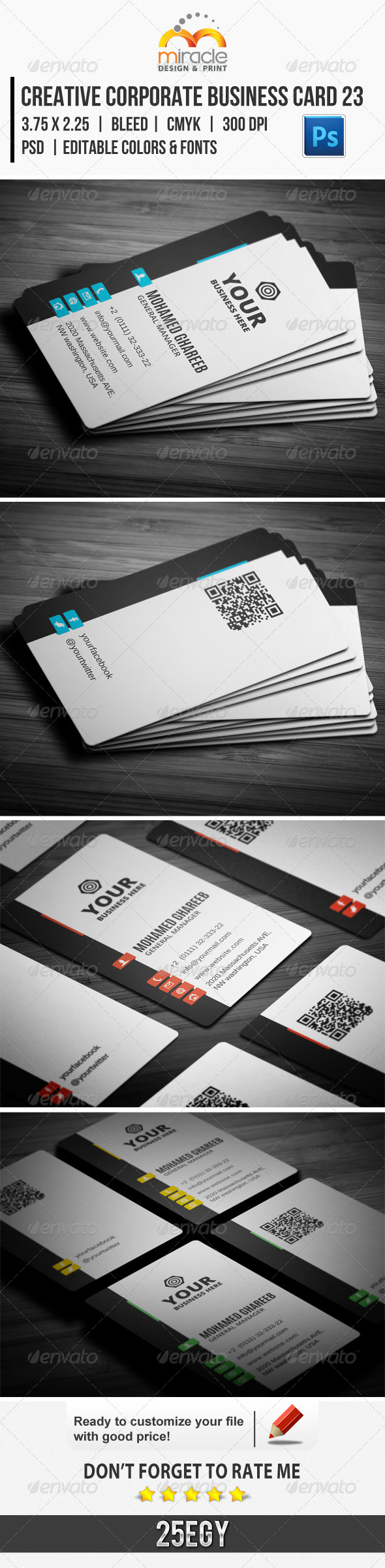 Creative Corporate Business Card 23 - Business Cards Print Templates