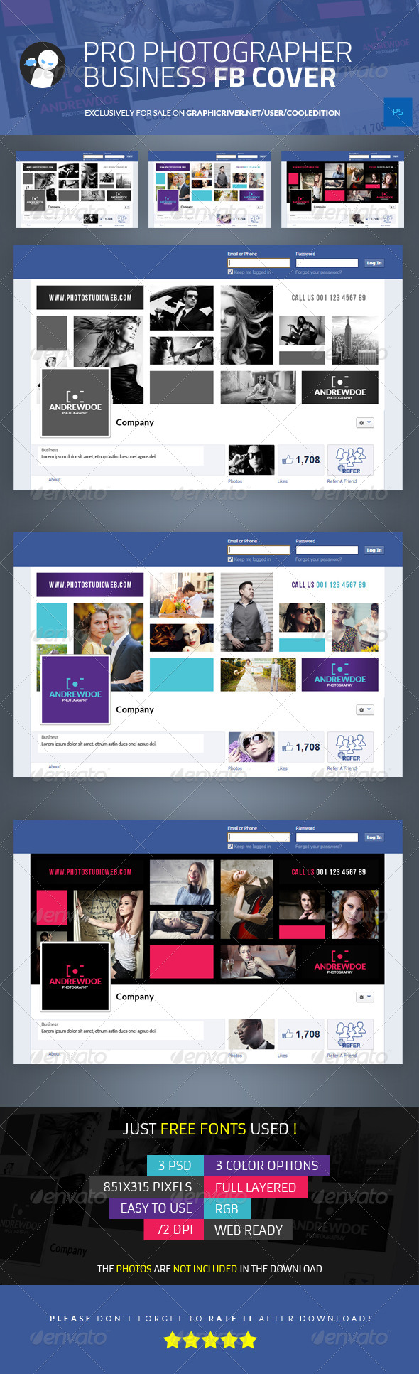 Pro Photographer Business Facebook Cover - Facebook Timeline Covers Social Media