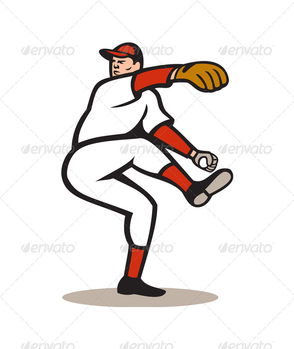 Baseball Pitcher Throw Ball Cartoon Stock Vector Image & Art - Alamy