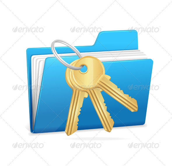 Computer Folder and Key - Computers Technology