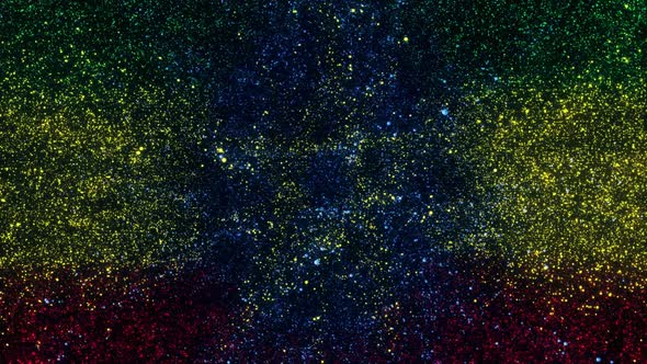 Ethiopia Flag With Abstract Particles